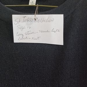 Long sleeve 3/quarter length black knit sweater